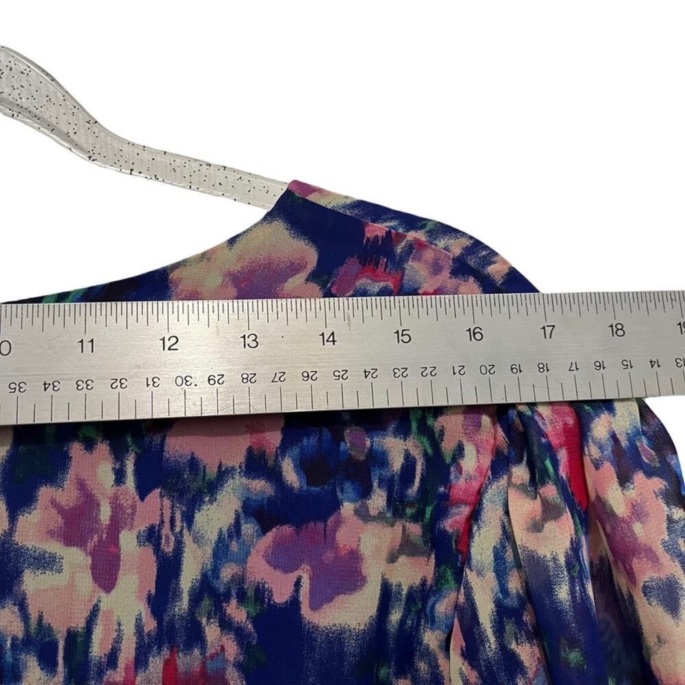 Julia Jordan Dress Floral Chiffon Women Size 16 New NWT Blue Pink V-Neck Flirty - Picture 2 of 16